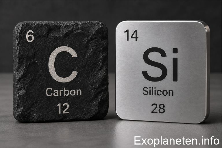 The elements carbon and silicon in comparison.