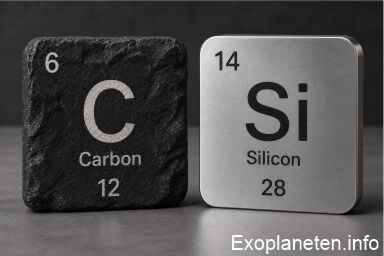 The elements carbon and silicon in comparison.